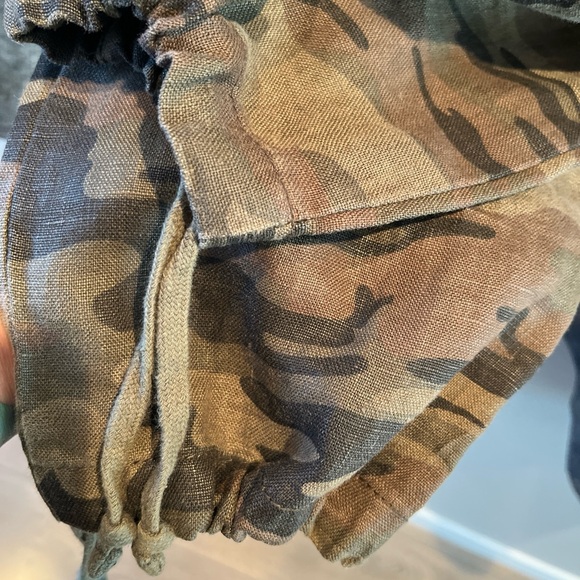 SANCTUARY X Anthropologie Camo Cargo Jogger Pants Linen Women’s Size Small - Picture 4 of 6